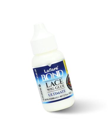 Laflare Lace Bond Wig Glue 1.2oz -Infused with Biotin Vitamin A & E Non-Toxic Water & Oil-Resistant Invisible Natural-Looking for Wigs Toupee and Hairpieces (35 ml - Ultimate) ULTIMATE-FBA