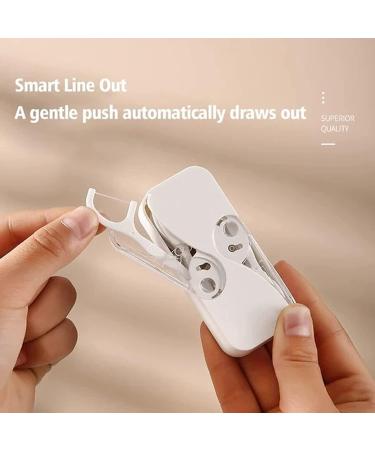 Portable Floss Dispenser | Refillable Dental Floss Picks Case | Travel-Friendly Automatic Floss Organizer (White+Green) - Buy Online on GoSupps.com