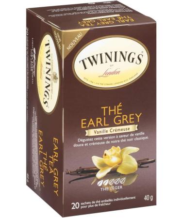 Twinings Earl Grey Creamy Vanilla Individually Wrapped Tea Bags | Black Tea with Vanilla & Bergamot Citrus | 20 Count (Pack of 6) | Enjoy Hot or Iced Earl Grey Creamy Vanilla 20 Count (Pack of 6) - Buy Online on GoSupps.com