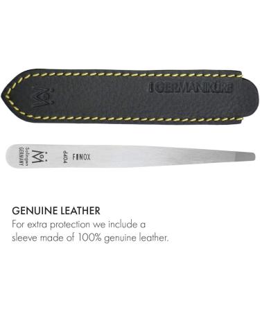 GERmanikure Diabetic Rounded Tweezers in Leather - Surgical Stainless Steel Safety Tip for Facial Hair and Eyebrows - Buy Online on GoSupps.com