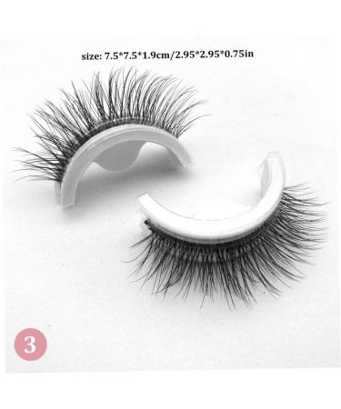 Reusable Self-Adhesive False Eyelashes 3D Makeup Lashes Eyelashes Easy To Put On Handmade False Eyelashes for Women and Girls Eye Makeup Tool 1Pair Style3 - Buy Online on GoSupps.com