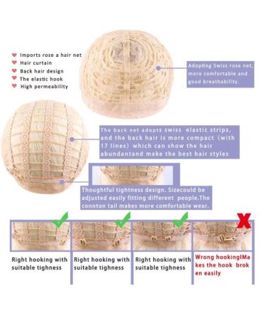 Fleurapance Women's Short Light Gold Wig - Curly Wave Synthetic Hair Heat Resistant Bobo Style - Buy Online on GoSupps.com