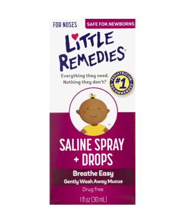 Little Remedies Noses Saline Spray Drops, 1 Fl Oz (Pack of 1)