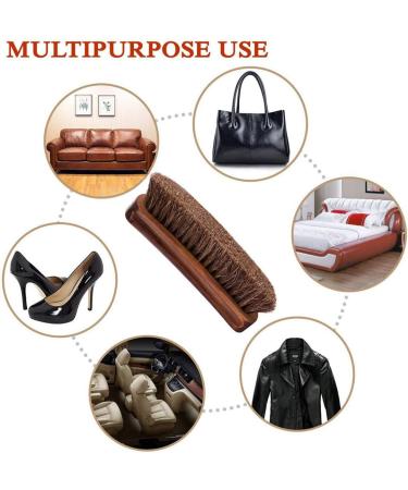 Premium Horsehair Shoe Brush Set - 2pcs Shoe Shine & Polish Brushes for Boots, Shoes, Car Seats & More - Buy Online on GoSupps.com