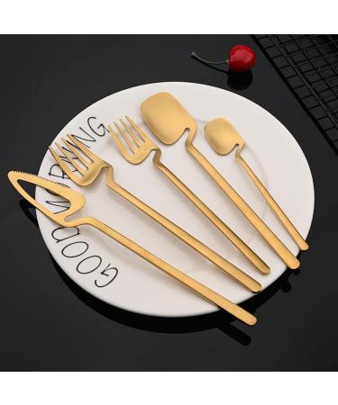 Flatware Sets Gold Cutlery Set Matte 304 Stainless Steel 20Pcs Dinnerware Set Knife Spoon Fruit Fork Kitchen Tableware Flatware Set for Party (Color : Gold) - Buy Online on GoSupps.com