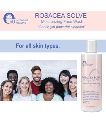 Rosacea Solve Moisturizing Face Wash - Gentle Cleanser for Dry, Itchy Skin - Sensitive Skin Care with Coconut Oil, Cucumber & Fruit Extracts - Vitamin B5 Infused - Buy Online on GoSupps.com