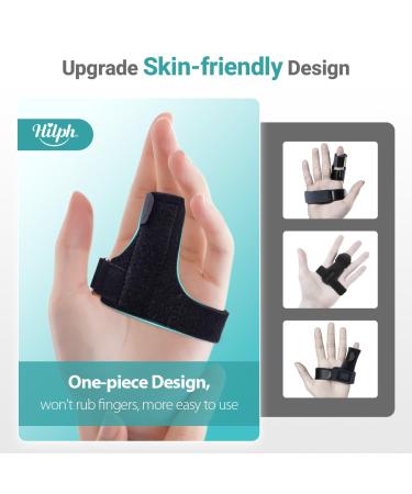 Buy Hilph Trigger Finger Splint | Adjustable Finger Support Brace for All Fingers - Tendonitis Relief Stiffness & Curved Fingers - Fits Left or Right Hand | Long Version (1 Pair) - International Shipping Available - Buy Online on GoSupps.com