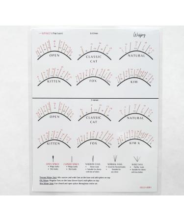Bellemory Wispy Eye Shape Lash Mapping Chart - Eyelash Extension Training & Practice Sheet for Beginners - Curl & Diameter Guide for Lash Kit - Buy Online on GoSupps.com