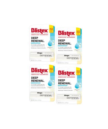 Blistex Deep Renewal Lip Protectant Sunscreen Balm 0.13 Ounces (3.69g) (Value Pack of 4)