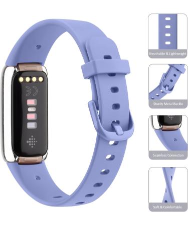 3 Pack Silicone Bands for Fitbit Luxe with Screen Protector Case - Women's Sport Replacement Wristbands - White, Pink, Violet - Large - Buy Online on GoSupps.com