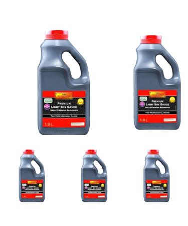 Lee Kum Kee Premium Light Soy Sauce Professional Range Bulk Size Vegan 1.9 Litre (Pack of 5)