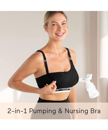 Momcozy Seamless Pumping Bra - Hands-Free, Comfortable, Great Support - Fits Spectra, Lansinoh, Philips Avent - X-Large Black - Buy Online on GoSupps.com