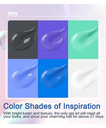 Poly Gel Nail Kit: 6 Colors, Nail Lamp, Extension Kit, Top Base Coat, Builder Tools - Ideal for Beginners - Buy Online on GoSupps.com