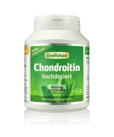 Greenfood chondroitin 460 mg high dose 120 capsules - high bioavailability.Without artificial additives without genetic engineering.120 pieces (1 Pack)