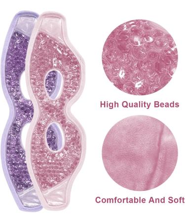 Jakuva 2PCS Cooling Gel Eye Mask with Plush Backing - Pink&Purple | Heat Cold Compress Pack for Puffy Eyes & Headache Relief - Buy Online on GoSupps.com