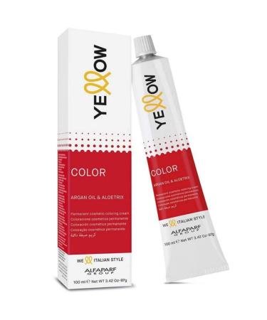 Permanent cosmetic paint 4 Cool Medium Brown Yellow Color Argan Oil & Aloetrix 100 ml Alfaparf Group
