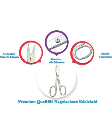 Buy SMI Left-Handed Curved Nail Scissors - Stainless Steel Manicure & Pedicure Set with Case - Perfect for Fingernails & Toenails - Buy Online on GoSupps.com