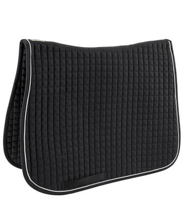 Dover Saddlery Quilted Dressage Square with Piping, Size Dress Black/White/Black