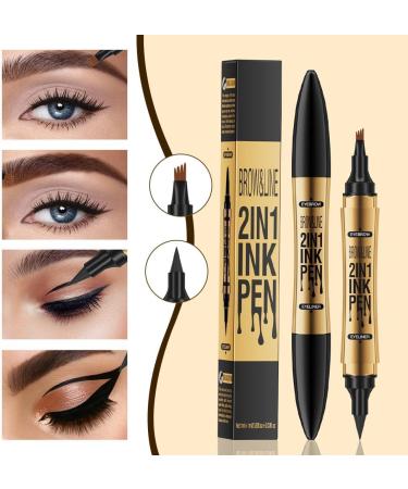 2 in 1 Magic Eyebrow Pencil 2024 Upgraded Eyebrow Contouring Pen Waterproof 3D Microblading Eyebrow Pencil Contouring Pen 4 Fork Tip with Eyeline for Natural Eyebrow Makeup (Light Brown) - Buy Online on GoSupps.com
