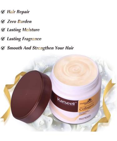 Karseell Collagen Hair Mask Deep Repair Conditioning Treatment Argan Oil Collagen Hair Mask Essence for Dry Damaged Hair All Hair Types 500ml (16.90 fl.oz) - Buy Online on GoSupps.com