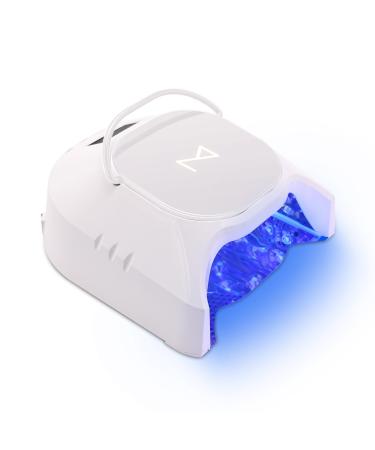 M - GlowPro Professional Hybrid 86W Wireless Rechargeable UV LED Nail Curing Lamp Cordless Nail Dryer for Gel Nails Manicure Pedicure (White)