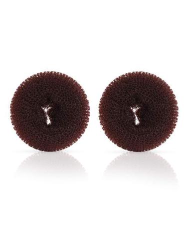 WACURRENTHYD Extra Hair Donut Bun Maker for Kids Ring Style Bun 2PCS Chignon Hair Small Doughnut Shaper for Short and Thin Hair (Brown) Small(2IN) Brown Small(2IN)