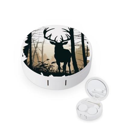 Contact Lens Case Deer Silhouette Print Plastic Contact Lens Case contact Lens Care Box ontact Lens Travel Box