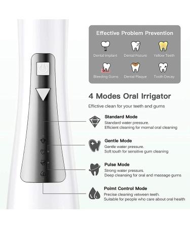 GeRRiT Cordless Water Flosser - 250ML Portable Dental Irrigator for Travel & Home | IPX7 Waterproof Rechargeable Ideal for Braces & Bridges - Buy Online on GoSupps.com