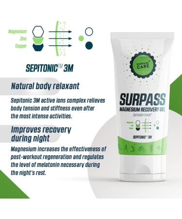 Surpass-Care Magnesium Recovery Gel for Athletes - Boost Performance & Recovery | Prevent Cramps | High-Absorption Source | 6.76oz - Buy Online on GoSupps.com
