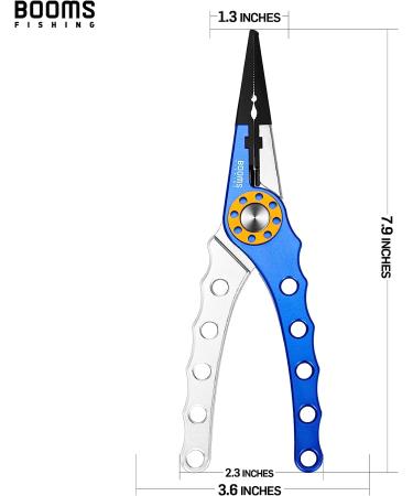 Booms Fishing X1 Aluminum Pliers Saltwater Surf Tackle Kit - Multitool Hook Remover for Braided Line Cutting - Blue with Sheath and Lanyard - Buy Online on GoSupps.com