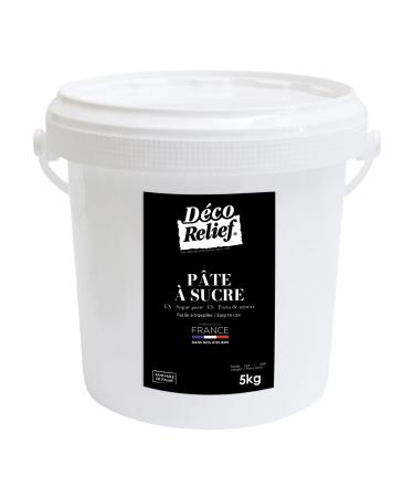 D co Relief - White Sugar Paste 5 kg - Professional Sugar Paste for Cakes Pastries - White - Made in France