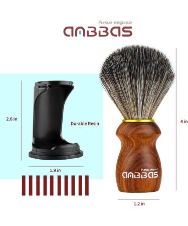 Anbbas Vegan Shaving Brush Set with Blood Ebony Handle - Eco-Friendly Men's Wet Shaving Gift with Stand & Travel Tin - Buy Online on GoSupps.com