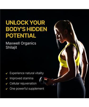 Maxwell Organics Shilajit Capsules - Gold Standard Pure Shilajit for Energy Brain Health Anti-Aging Libido & Stress Relief - 80+ Minerals - for Men & Women (90 Capsules) - Buy Online on GoSupps.com