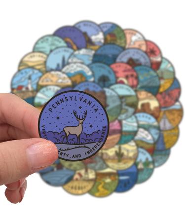 US States Stickers - 50Pcs USA State Decals Waterproof Stickers for Guitar Phone Scrapbook Water Bottle Suitable for Teens Adults - Buy Online on GoSupps.com