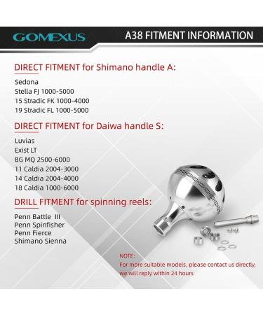 GOMEXUS 38mm Power Knob for Shimano & Daiwa Spinning Reels - Silver/Black - Buy Online on GoSupps.com