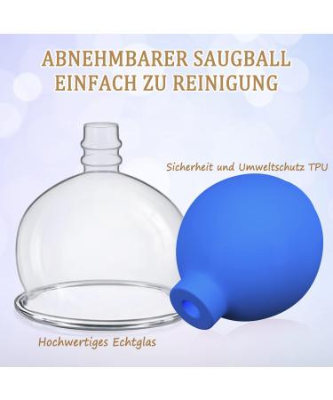 High-Quality Glass Cupping Set - 5 Piece Blue Cupping Glasses with TPU Suction for Relaxation & Wellness - Effective Fascia Scraping - Buy Online on GoSupps.com