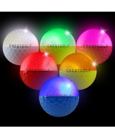 Crestgolf Glow Golf Balls with Built-in Lights | 300-hr Lighting Time | Multicolor 6pcs & Brighter Color 6pcs | LED Night Golf Ball - Buy Online on GoSupps.com