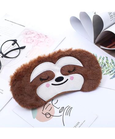 Soft Plush Sloth Sleep Eye Mask Set - Funny Nap Cover for Home and Travel - Grey/Brown - Kids to Adults - Buy Online on GoSupps.com