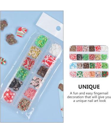 minkissy 2 Boxes Christmas Nail Art Ornaments Christmas Nail Art Sequins Nail Clay Decals Manicure Adornments Toenail Stickers Christmas Nail Art Glitter 3d Soft Pottery Polymer Clay Flash 13x5.3cm As Shown - Buy Online on GoSupps.com