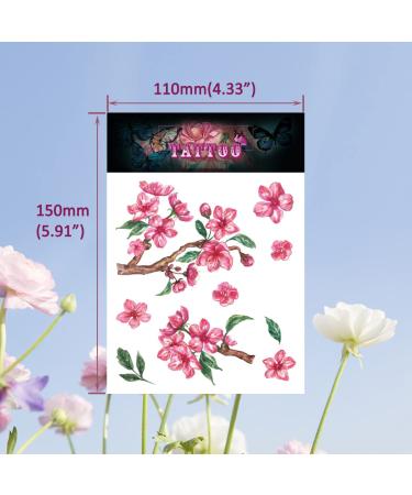 VIWIEU Floral Temporary Tattoos 12 Sheets - Summer Beach Rose Lily Sunflowers Body Stickers for Women & Teen Girls - Water Transfer Fake Tattoo Art for Festival, Halloween & Costume Party - Buy Online on GoSupps.com