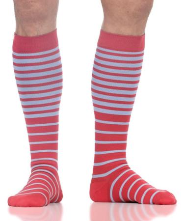 VIM & VIGR Nylon 20-30 mmHg Compression Socks - Red & Lavender Stripe | Small/Medium - Shop Internationally - Buy Online on GoSupps.com