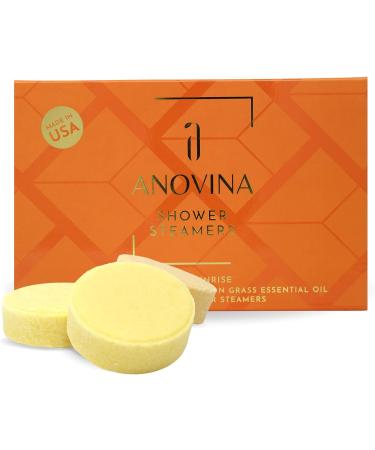 Anovina 6XL Citrus Sunrise Shower Steamers - Orange and Lemon Grass Essential Oils Aromatherapy Shower Bombs (6 Pack) - Self Care Gifts for Men & Women - Buy Online on GoSupps.com