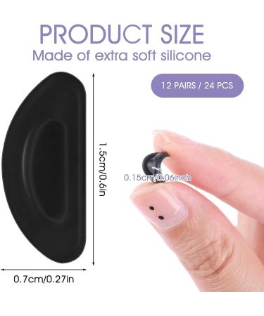 Curded Self-Adhesive Glasses Nasal Pads - 12 Pairs D-Form Slip-Proof Soft Silicone for Glasses Sunglasses & Reading Glasses (Black) - Buy Online on GoSupps.com