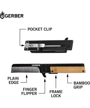 Gerber Gear 31-003731 Quadrant Fixed Blade Knife with Pocket Clip | EDC Gear | 2.7 Inch Blade | Bamboo Handle - Buy Online on GoSupps.com