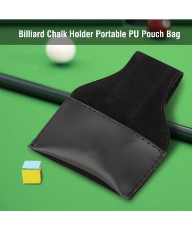 Dioche Cue Chalk Holder  Portable Billiard Pool Cue Chalk Holder PU Pouch Bag Black - Buy Online on GoSupps.com