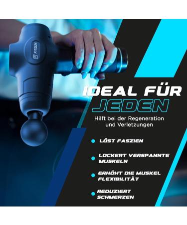 FitGun Massage Gun with Heat Attachment Portable Mini Muscle Massage Device for Pain Relief at Home & Office | 6 Massage Heads for Ultimate Recovery Black - Buy Online on GoSupps.com