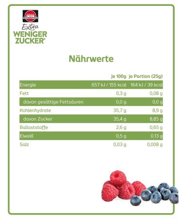 Schwartau Extra Less Sugar Forest Fruit Spread 300g - Sugar-Reduced Jam for Healthier Snacking | International Shipping Available - Buy Online on GoSupps.com
