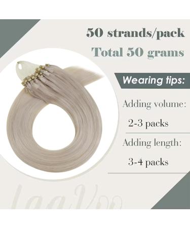 Buy Laavoo 45CM Platinum Blonde Real Hair Microring Extensions - Invisible Micro Loop - #60 - 50g | International Shipping Available - Buy Online on GoSupps.com