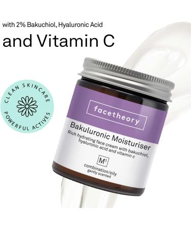 facetheory Bakuluronic Moisturiser M1 - Face Cream with Vitamin C Bakuchiol Moisturiser that Hydrates and Revitalizes Skin Vegan and Cruelty-Free Made in the UK | Scented | 50 ml - Buy Online on GoSupps.com