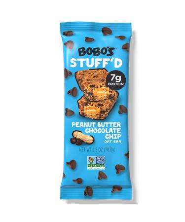 Bobo's Oat Stuff'd Bars, Chocolate Chip Peanut Butter, 2.5 oz Bars (12 Pack), Gluten Free Whole Grain Rolled Oat Bars, Vegan On-The-Go Snack